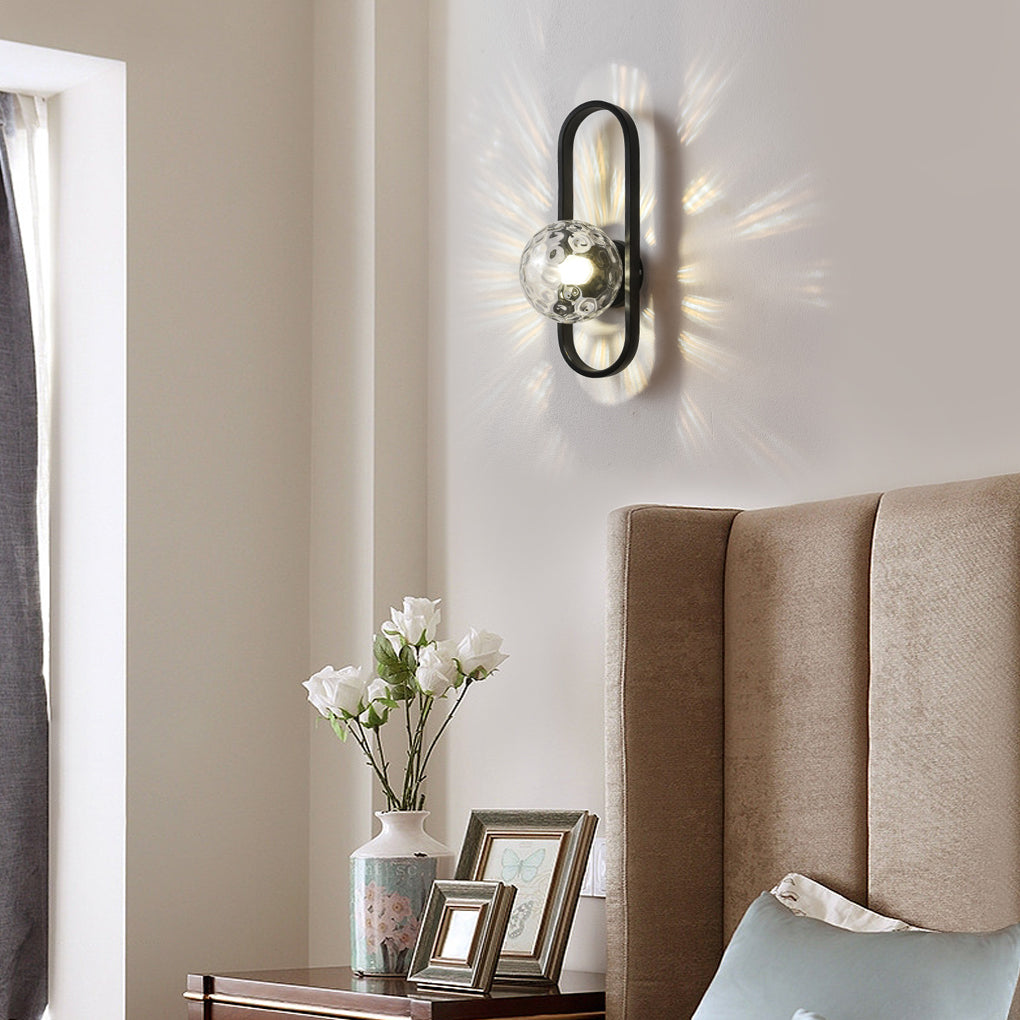 Creative Glass Shade Elliptical Iron Modern Wall Lamp