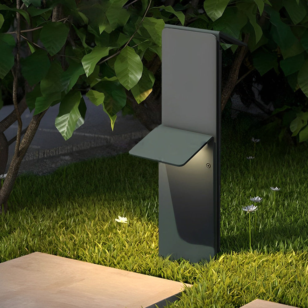 Modern Vertical LED Solar Pathway Lights – Dual Panel Downlighting Design