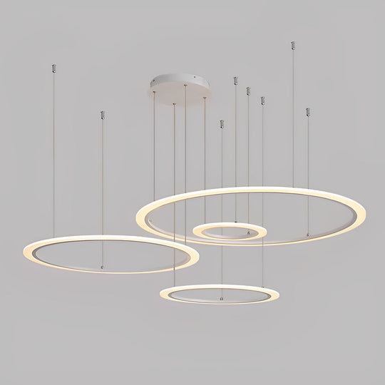 4 Circles Artistic Dimmable LED Modern Pendant Chandelier