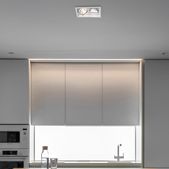 Rectangular – 2-Light Adjustable Recessed LED Spotlight with Three-Step Dimming