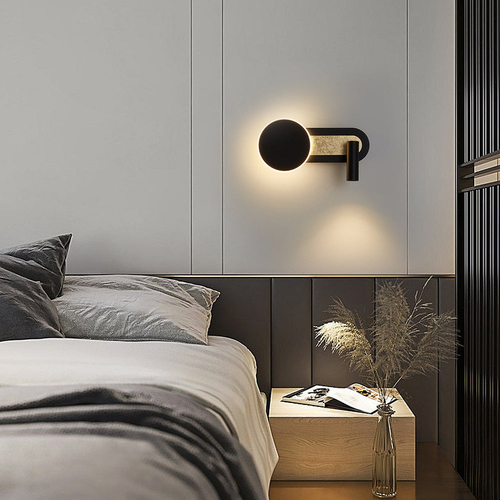 Round Adjustable LED Spotlight Nordic Wall Light with Switch