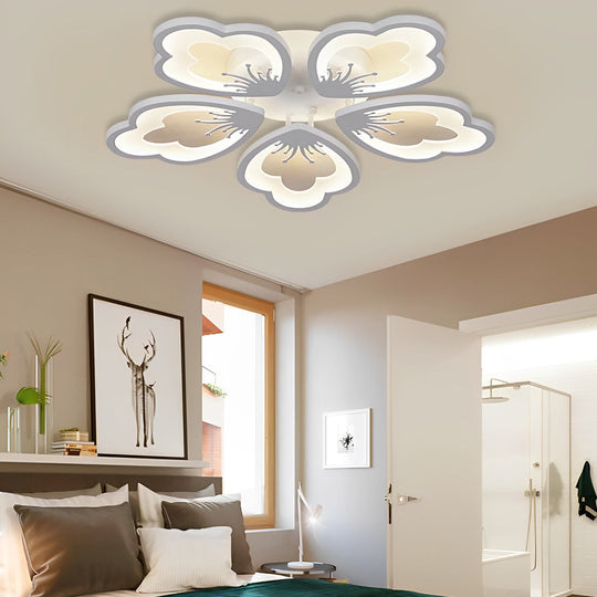 Flower Shaped Dimmable LED White Nordic Chandelier Light – Flush Mount Lighting