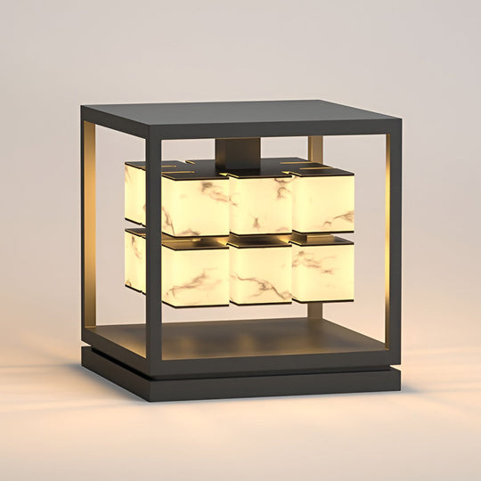 Square LED Waterproof Modern Solar Deck Post Light