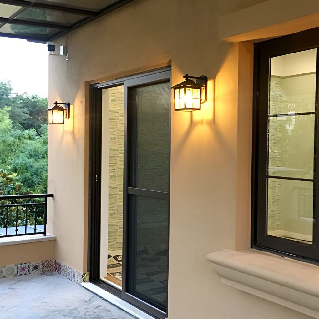 Antique Lantern-Shaped Outdoor Wall Sconce