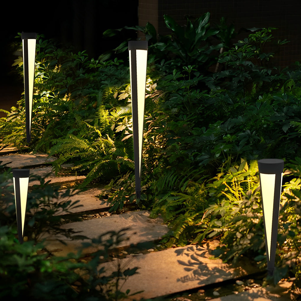 Round Gray Solar LED Outdoor Lawn Light