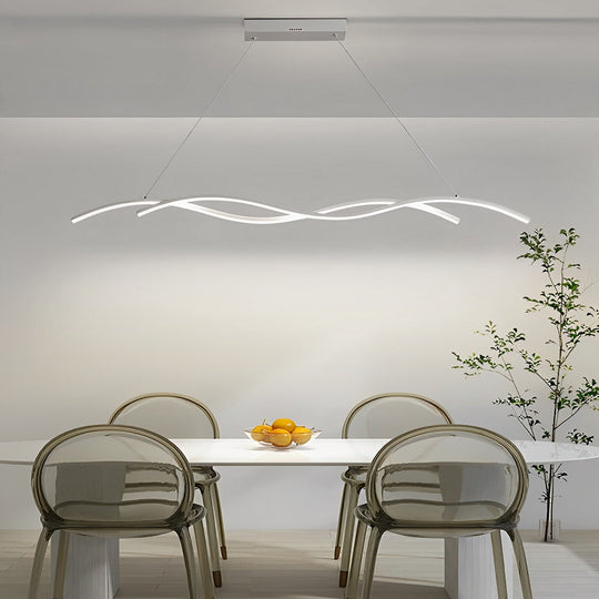 Double Wavy Minimalist LED Modern Pendant Light