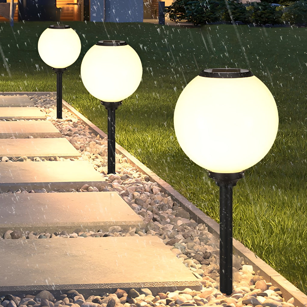 Adjustable Brightness LED Solar Pathway Lights – Round Ball Design