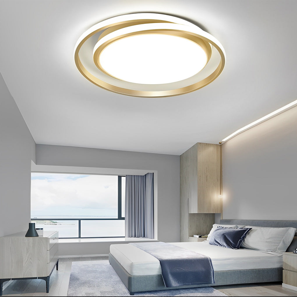 Circular LED Stepless Dimming Modern Ceiling Light with Remote Control