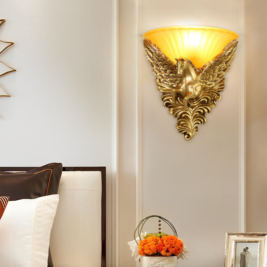 Creative Resin Horse Head European-Style Wall Lamp