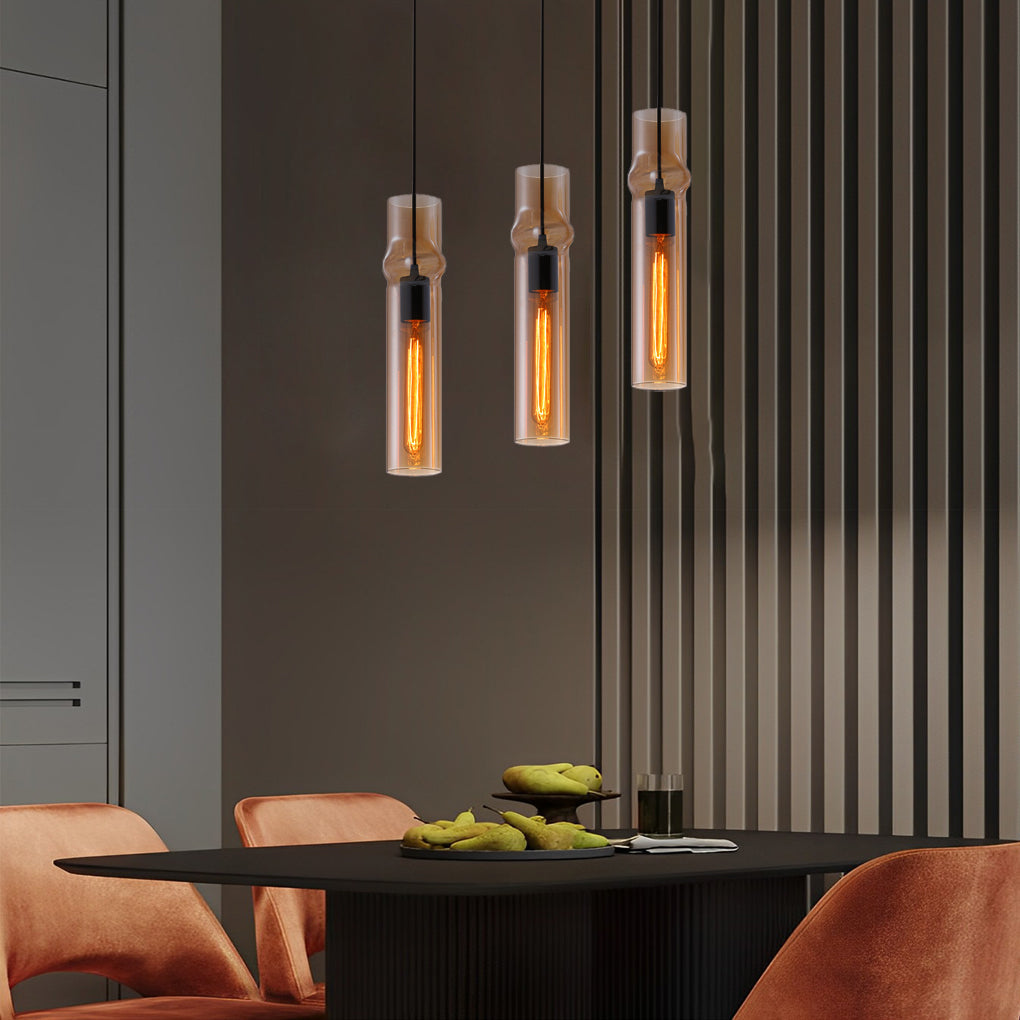 Creative Cylindrical Glass Iron Post-modern Pendant Light