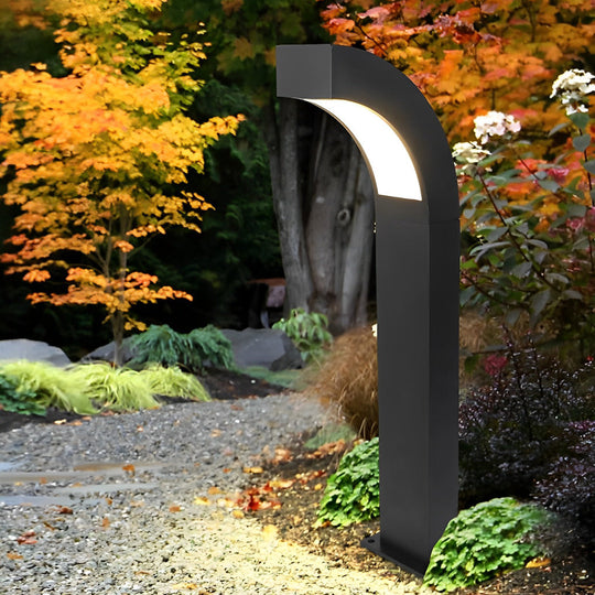 Curved LED Pathway Light Minimalist Black Waterproof Landscape Lamp