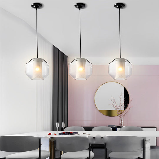 Double Glass Lampshade Creative Metal Post-Modern Pendant Light