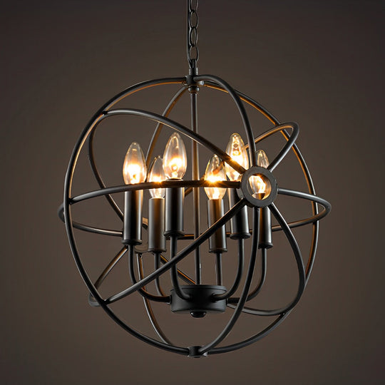 Retro Iron Birdcage Candlestick American Style Chandelier Pendant Light