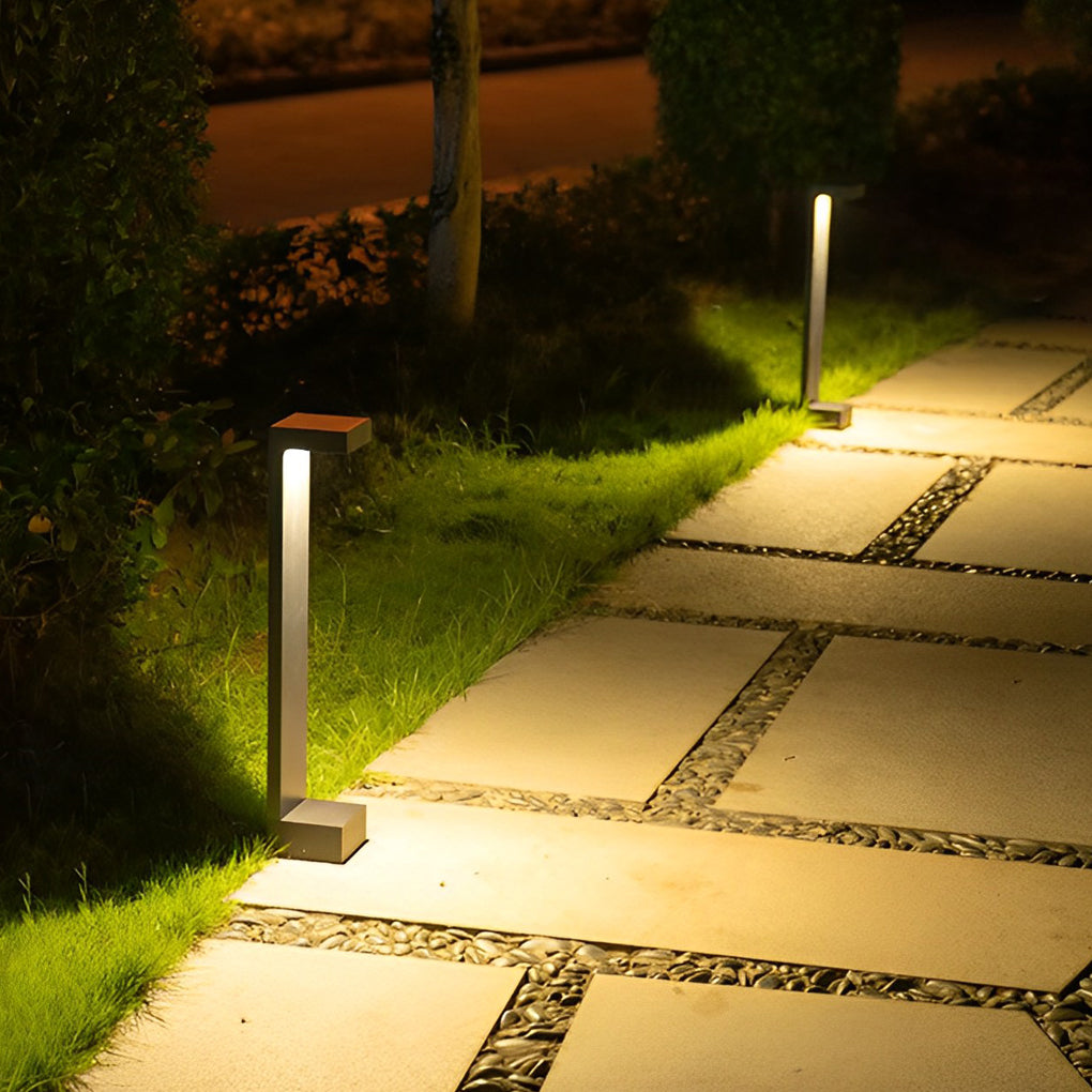 Aluminum LED I-Shaped Pathway Light – Modern Black Waterproof