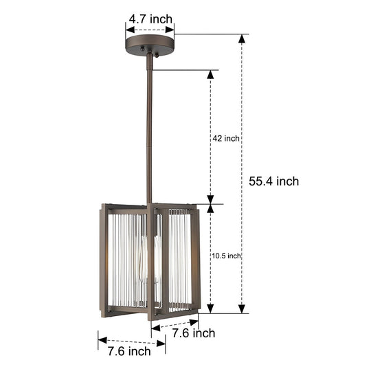 Square Iron Frame Retro Industrial Style Chandelier Dining Light