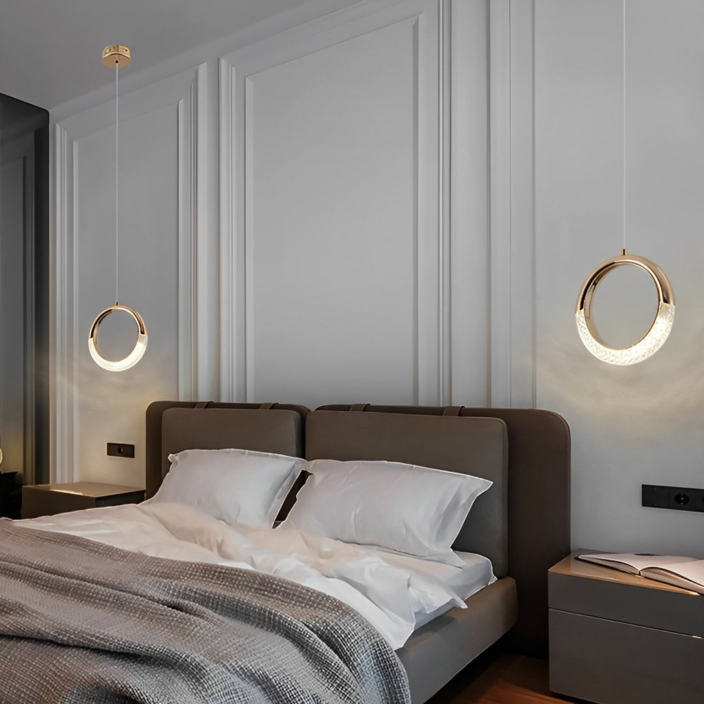 Moon Rings LED Electroplated Nordic Pendant Light