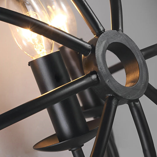 Hemispherical Iron Art Candlelight Black Retro Wall Light