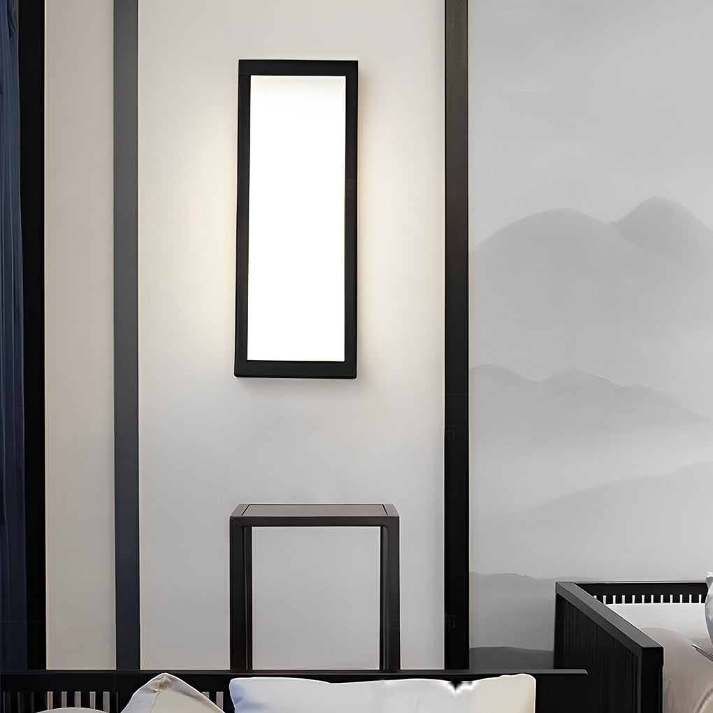 Rectangular LED Waterproof Black Modern Outdoor Exterior Wall Lamp