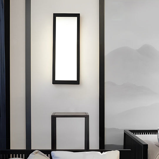 Rectangular LED Waterproof Black Modern Outdoor Exterior Wall Lamp