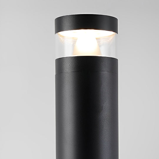 Cylindrical Creative Waterproof LED Black Modern Outdoor Pathway Bollard Lights
