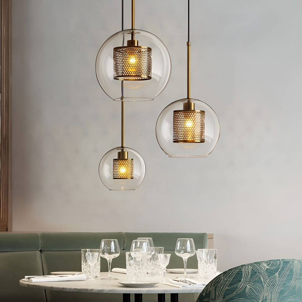 Minimalist Round Glass LED Industrial Pendant Light