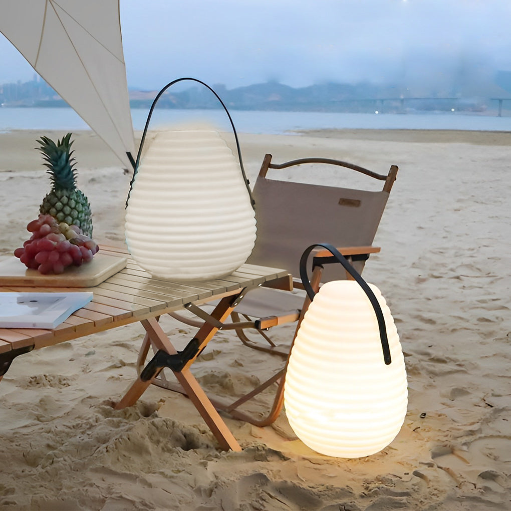 Waterproof Round LED Timing USB Rechargeable Outdoor Lantern