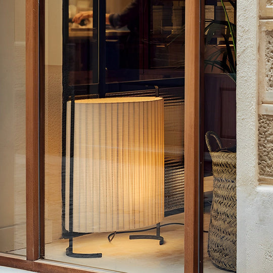 42" Modern Japanese-Style Fabric Outdoor Floor Lamp