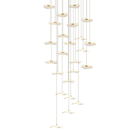Small Acrylic Lotus Leaves LED Creative Modern Staircase Chandelier