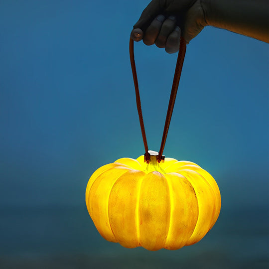 Portable Pumpkin-Shaped Resin LED Outdoor Lawn Light