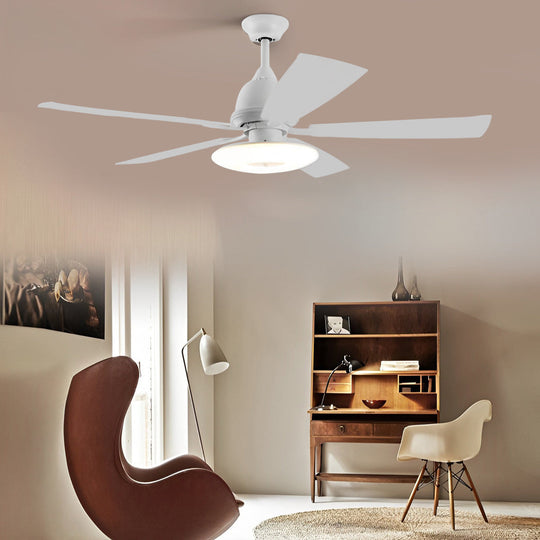 5-Blade Wooden LED Ceiling Fan Light with Remote Control