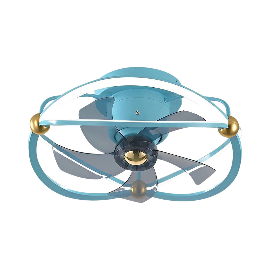 Smart Bladeless Ceiling Fan with Stepless Dimming LED and Remote Control