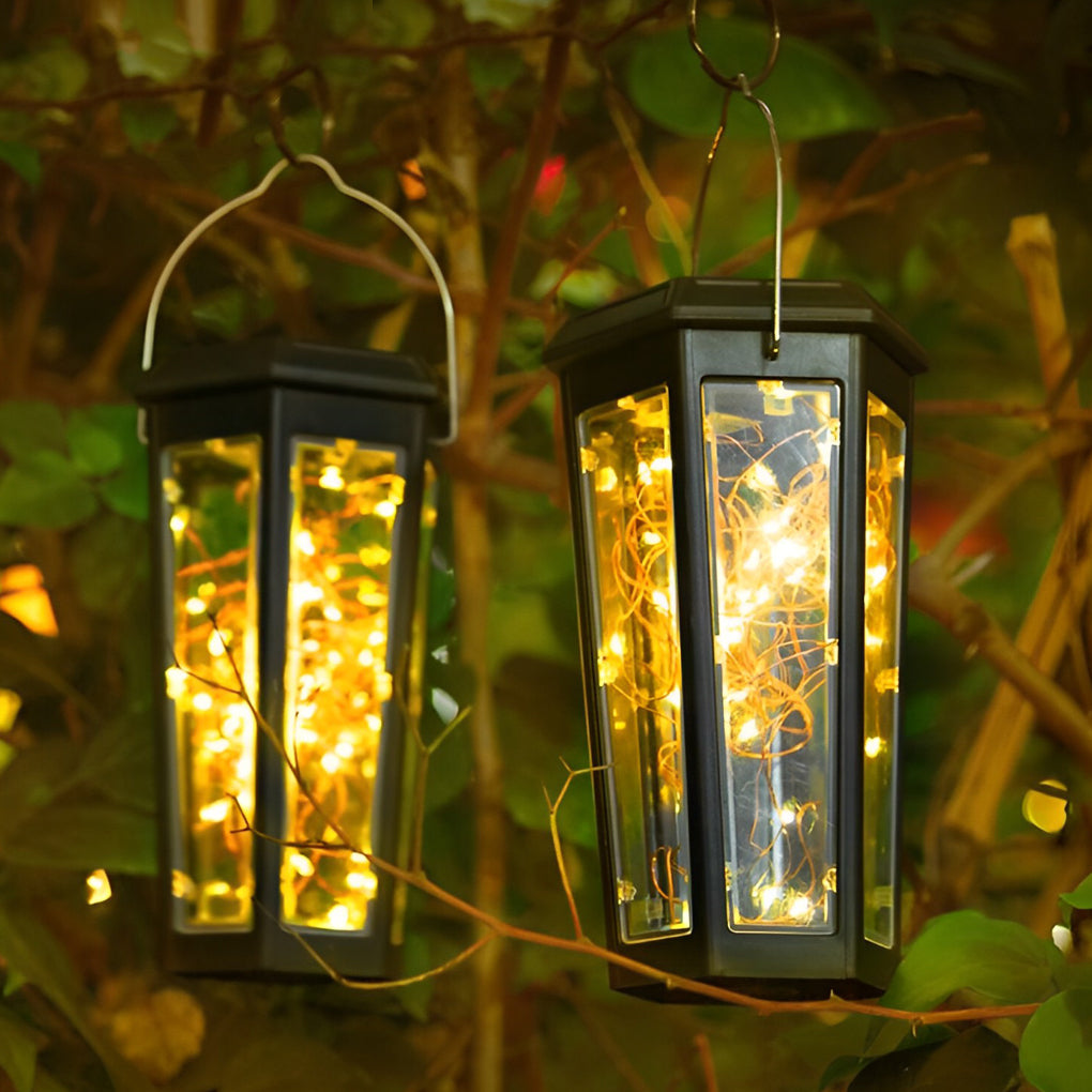 Hexagonal Solar LED Lawn Lights with Motion Sensor