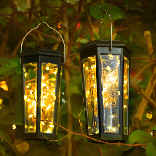 Hexagonal Solar LED Lawn Lights with Motion Sensor