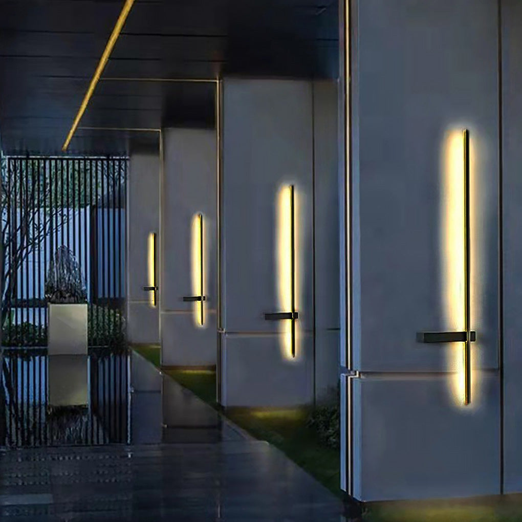 Interlaced Line Strips Waterproof LED Black Modern Outdoor Wall Lights