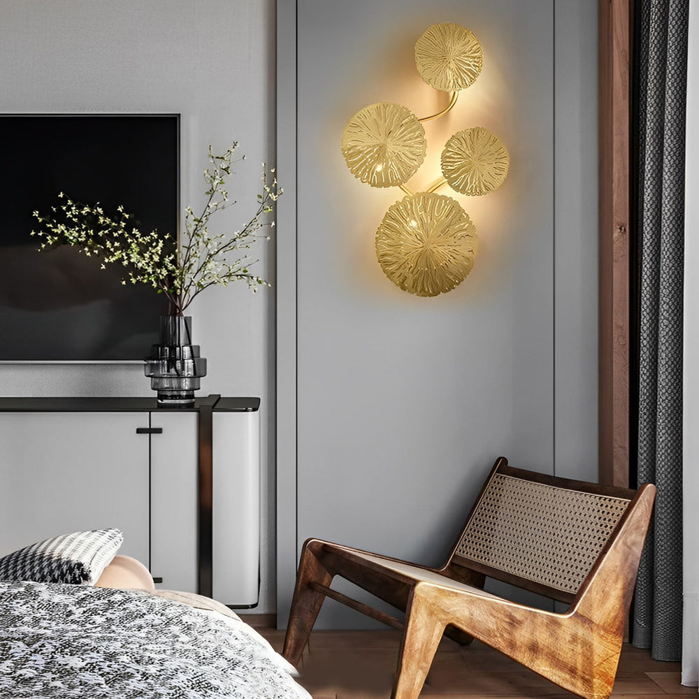Stainless Steel Lotus Leaves Hollow Modern Wall Lamp
