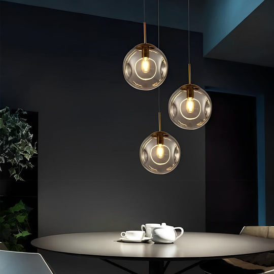 Creative Glass Globe Metal Nordic Small Chandelier Pendant Light