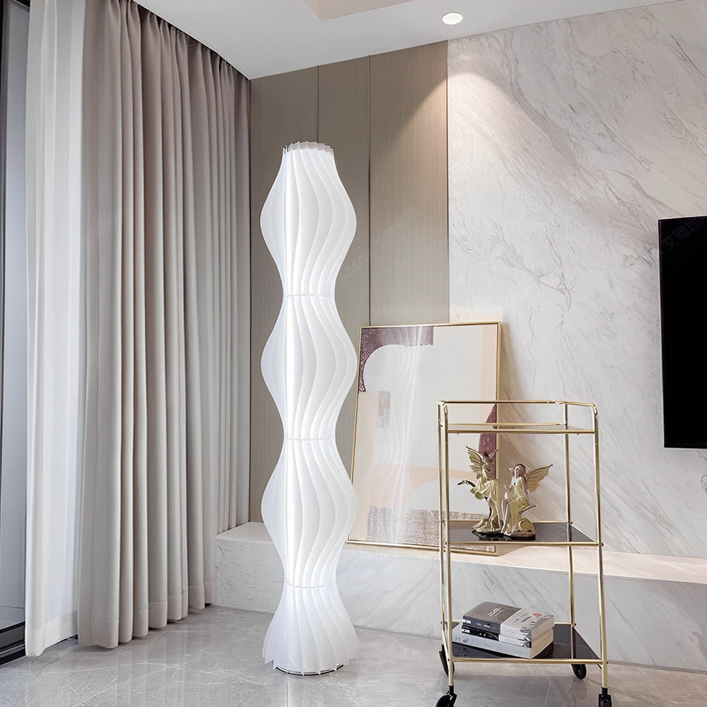 Modern Coastal LED Wavy Floor Lamp with 3-Step Dimming