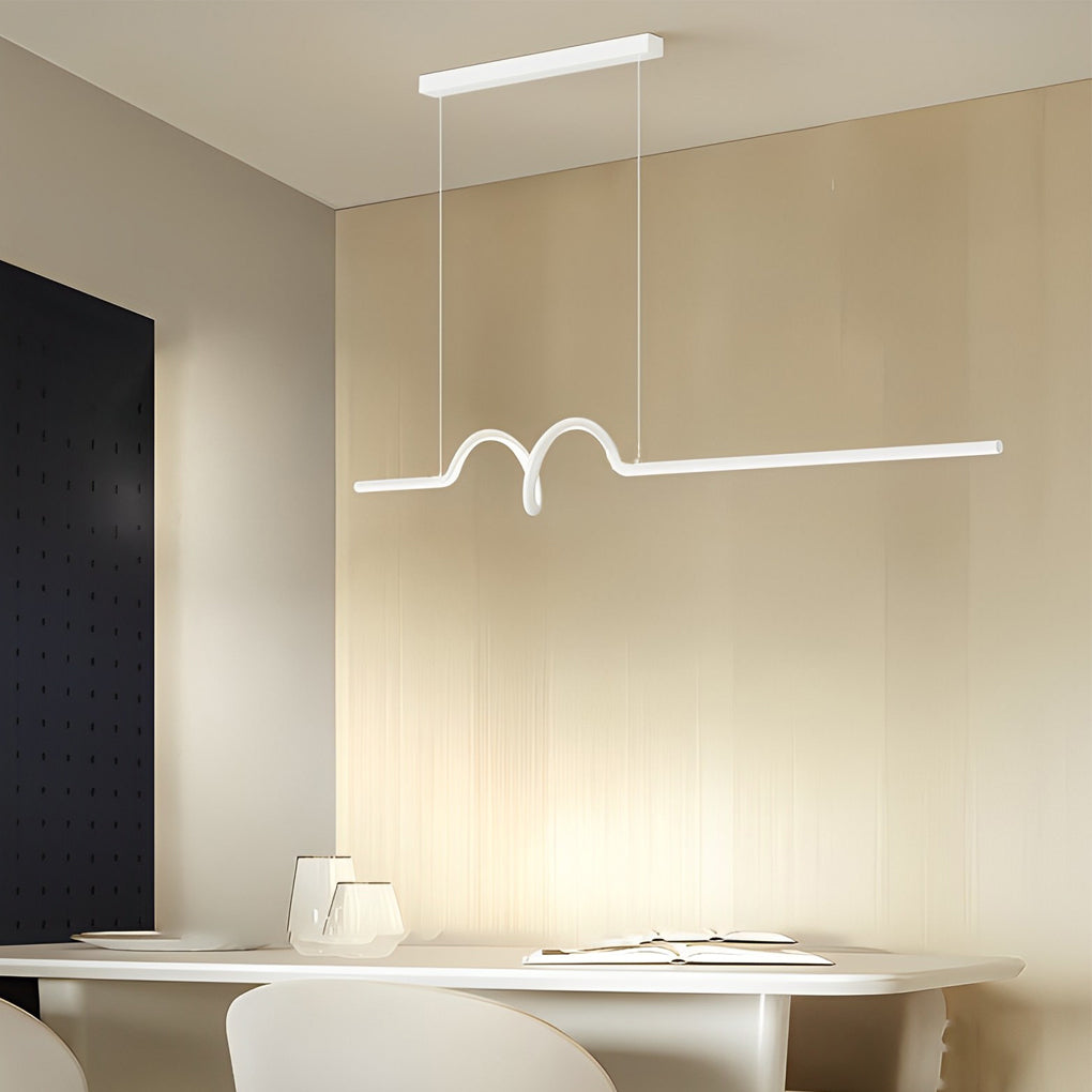 Creative Minimalist Wavy Stepless Dimming Nordic Chandelier with LED Strip