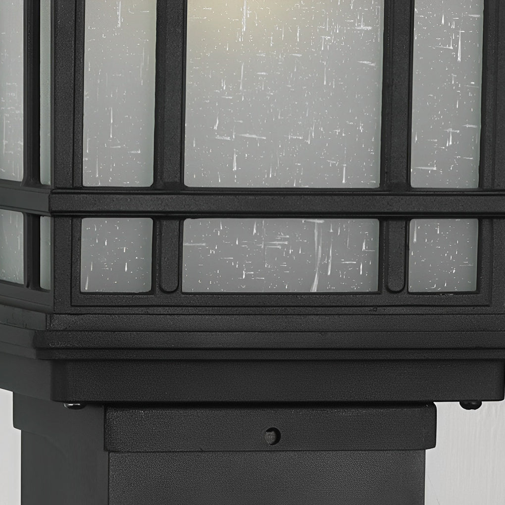 Black Solar Pathway Bollard Lights with Three-Step Dimming