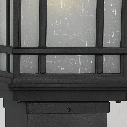 Black Solar Pathway Bollard Lights with Three-Step Dimming