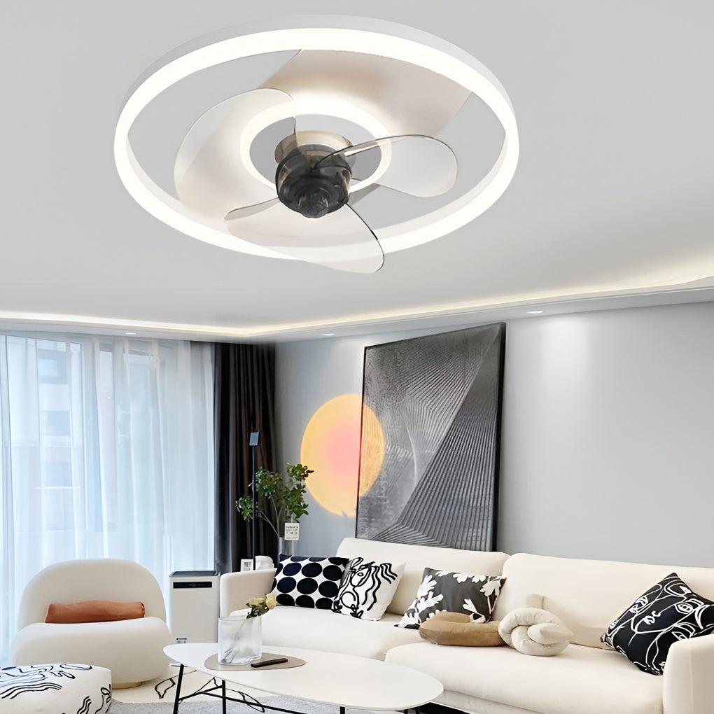 Modern Inverter Ceiling Fan with 3-Step Dimming LED and Remote Control