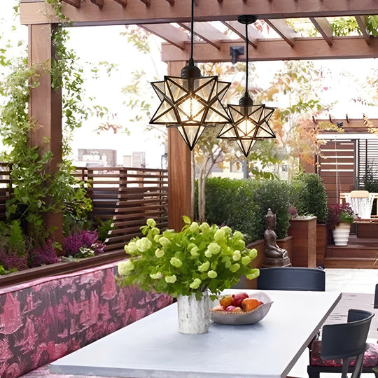 Creative Five-Pointed Star Three Step Dimming Modern Pendant Light