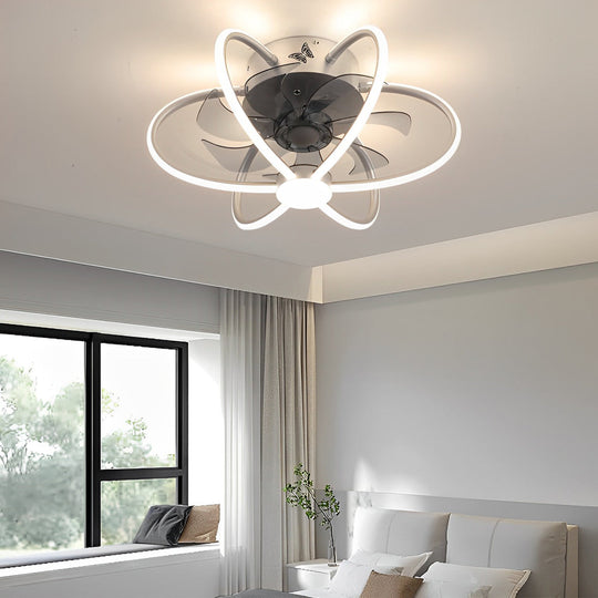 Flower Shaped Bladeless Ceiling Fan with Dimmable LED and Remote Control