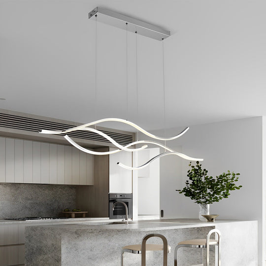 Wave Linear Hanging Branch LED Modern Pendant Light