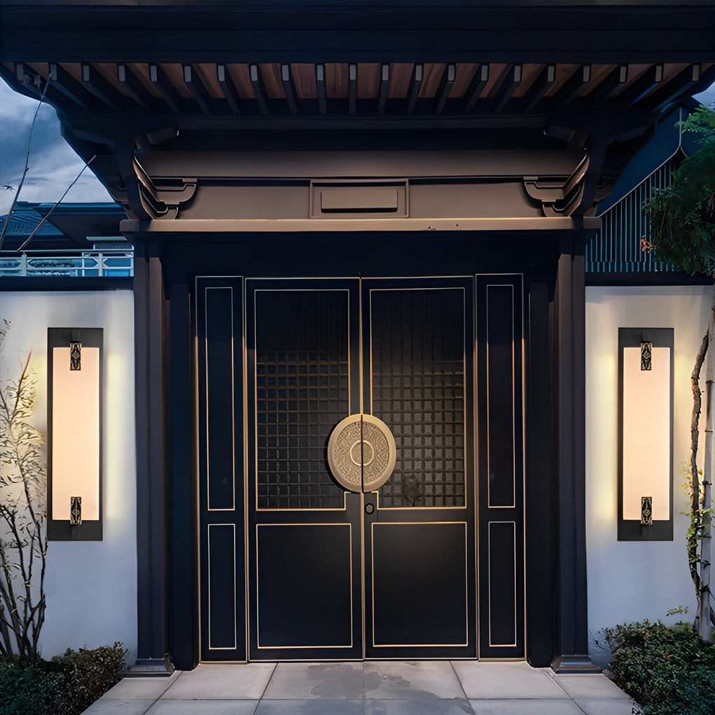 Outdoor Waterproof LED Copper Retro Exterior Wall Lights Sconces