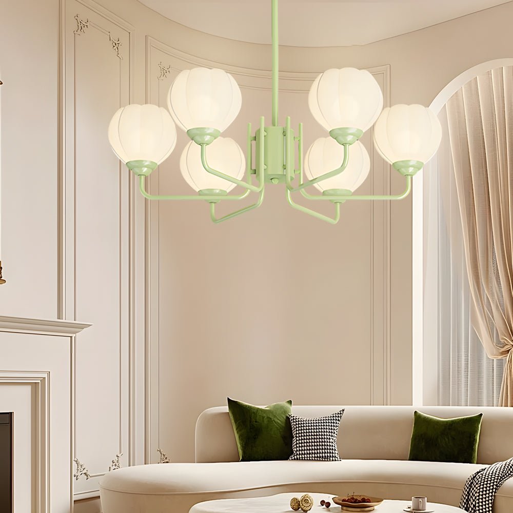 Orchid Flower Chandelier with 3-Step Dimming, 6 Lights
