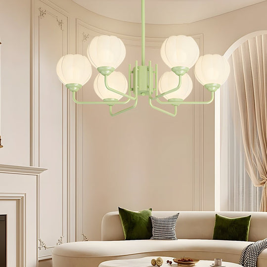 Orchid Flower Chandelier with 3-Step Dimming, 6 Lights