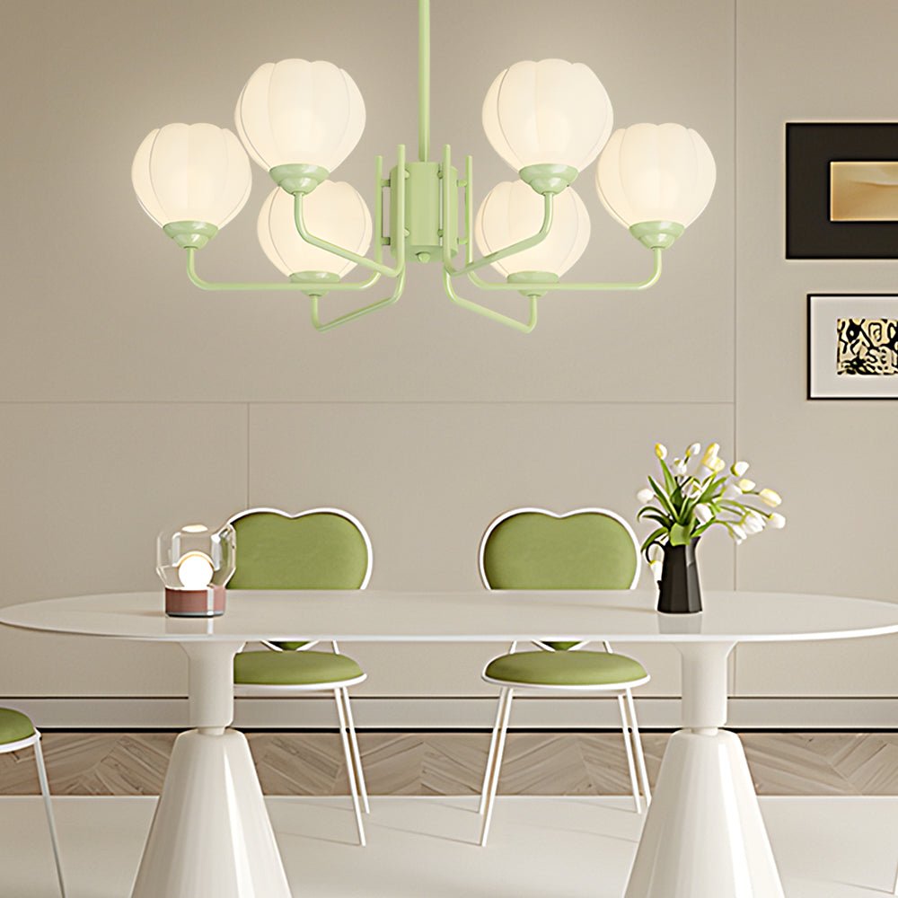 Orchid Flower Chandelier with 3-Step Dimming, 6 Lights
