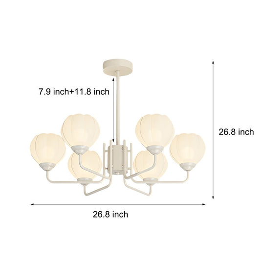 Orchid Flower Chandelier with 3-Step Dimming, 6 Lights