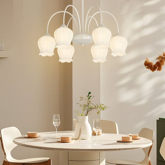 Orchid Flower Chandelier with 3-Step Dimming, 6-Heads